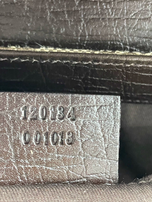 Sold Iconic 2003 Gucci Horsebit 1955 Cloth Black Monogram Shoulder bag