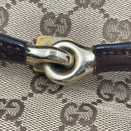 Sold Iconic 2003 Gucci Horsebit 1955 Cloth Black Monogram Shoulder bag