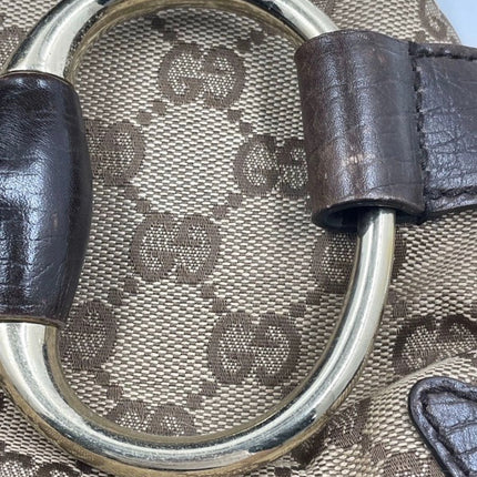 Sold Iconic 2003 Gucci Horsebit 1955 Cloth Black Monogram Shoulder bag