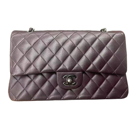Chanel Timeless Classic Flap Medium Purple Lambskin Leather Silver Hardware 2011-2012