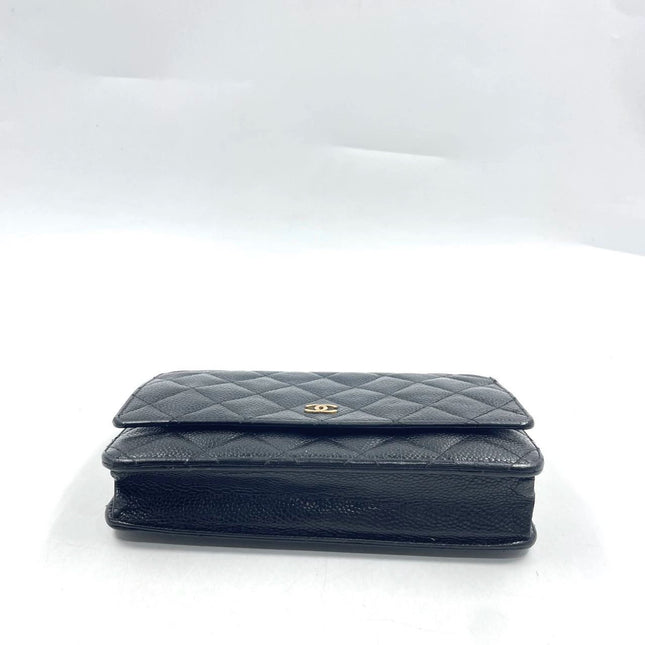 Sold Chanel Wallet on Chain WOC Black Caviar Leather with Gold hardware