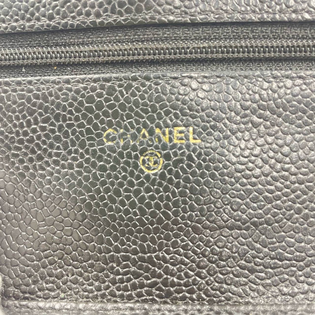 Sold Chanel Wallet on Chain WOC Black Caviar Leather with Gold hardware