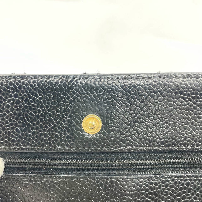 Sold Chanel Wallet on Chain WOC Black Caviar Leather with Gold hardware