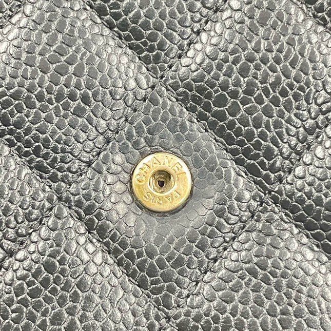 Sold Chanel Wallet on Chain WOC Black Caviar Leather with Gold hardware