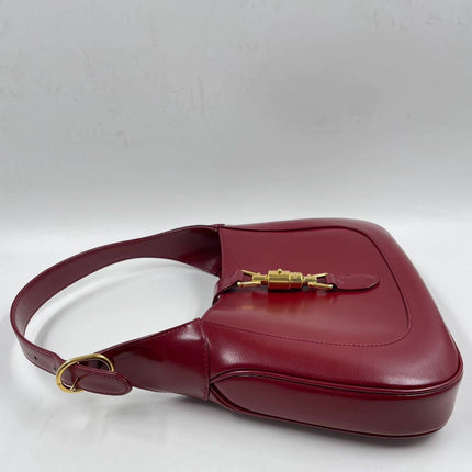 Sold Gucci Jackie 1961 Burgundy Leather Bag with Adjustable Strap