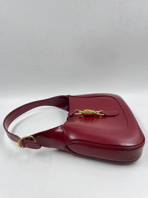 Sold Gucci Jackie 1961 Burgundy Leather Bag with Adjustable Strap