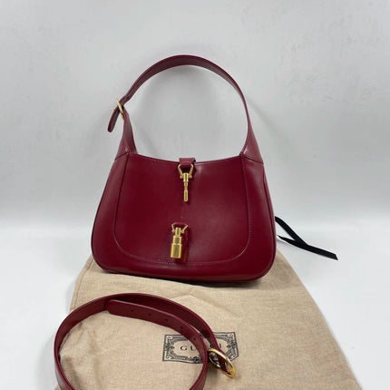 Sold Gucci Jackie 1961 Burgundy Leather Bag with Adjustable Strap