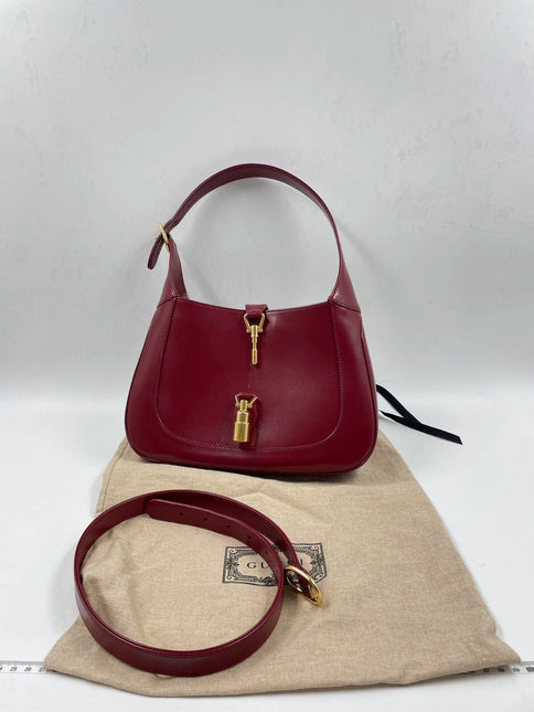 Sold Gucci Jackie 1961 Burgundy Leather Bag with Adjustable Strap