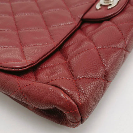 Sold Chanel Shoulder Bag Large Red Caviar Leather Silver Chain
