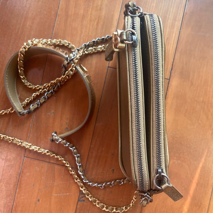 Sold Chanel Gabrielle Mini Gold Crocodile Embossed Calfskin Leather Crossbody Bag