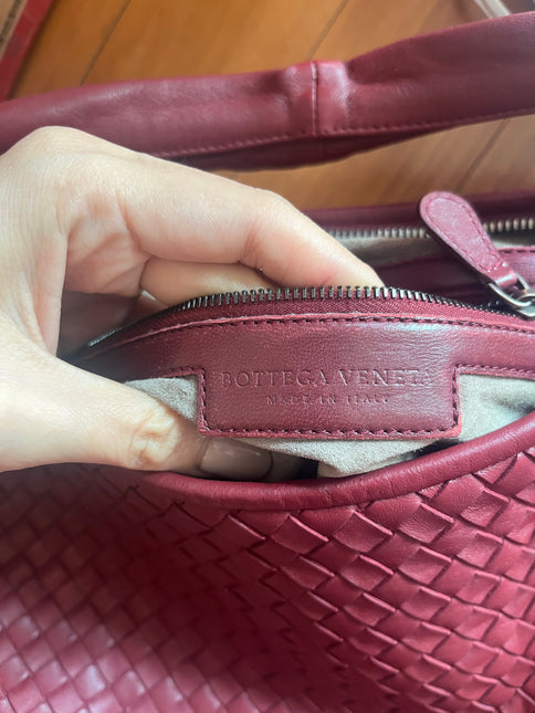 Sold Bottega Veneta Burgundy Belly Hobo Intrecciato Nappa Leather Handbag