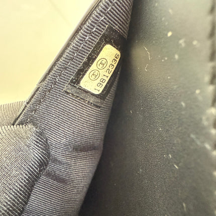 Chanel Wallet on Chain Classic Flap Black Patent Leather Silver Hardware