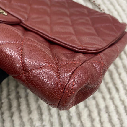 Sold Chanel Shoulder Bag Large Red Caviar Leather Silver Chain