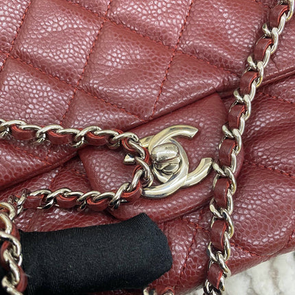 Sold Chanel Shoulder Bag Large Red Caviar Leather Silver Chain