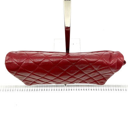 Sold Chanel Shoulder Bag Large Red Caviar Leather Silver Chain