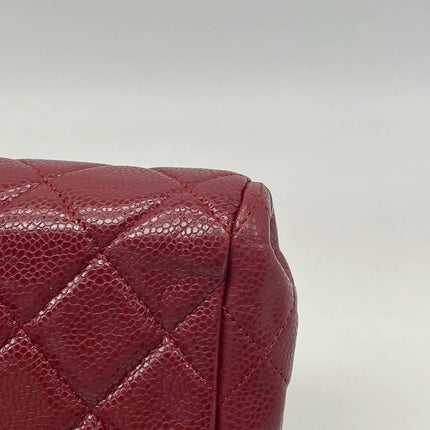 Sold Chanel Shoulder Bag Large Red Caviar Leather Silver Chain
