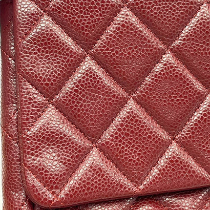 Sold Chanel Shoulder Bag Large Red Caviar Leather Silver Chain