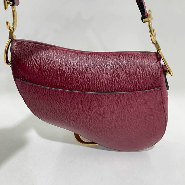 Sold Dior Saddle Red Medium Grained Leather Shoulder Bag
