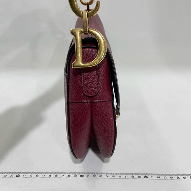 Sold Dior Saddle Red Medium Grained Leather Shoulder Bag