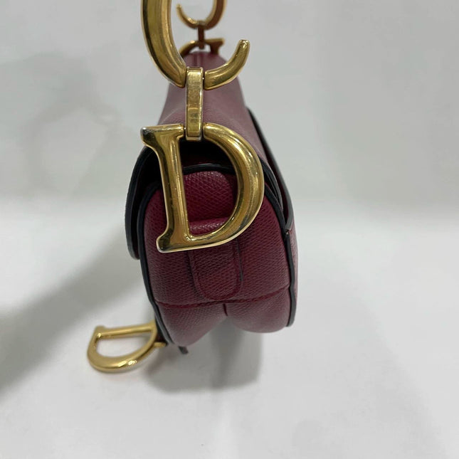 Sold Dior Saddle Red Medium Grained Leather Shoulder Bag