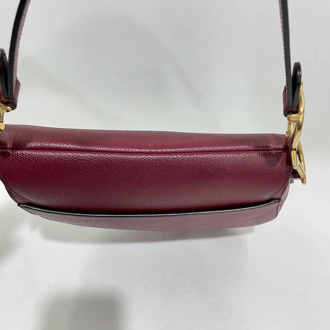 Sold Dior Saddle Red Medium Grained Leather Shoulder Bag