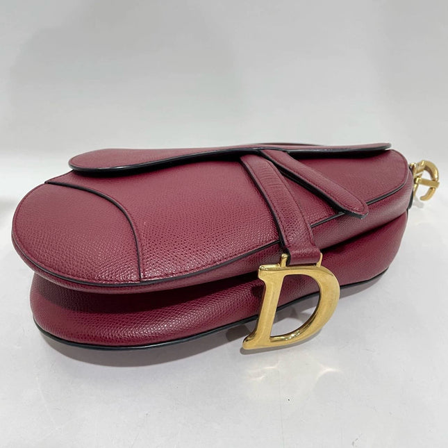 Sold Dior Saddle Red Medium Grained Leather Shoulder Bag