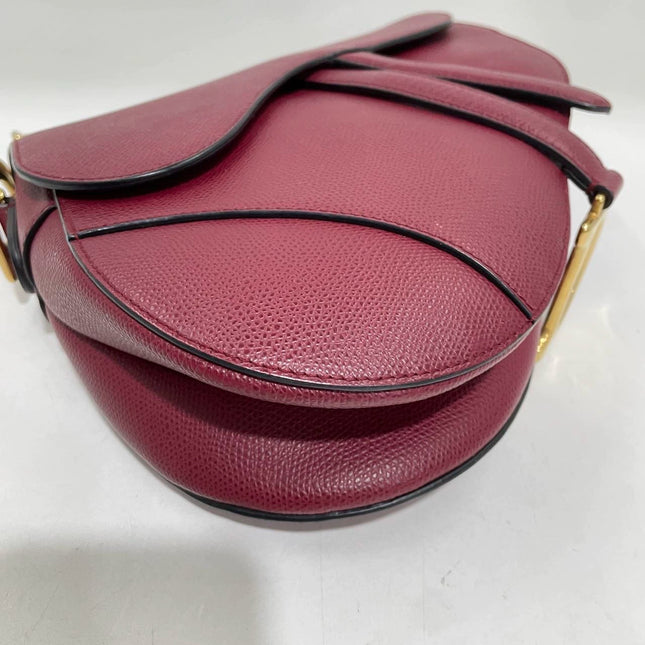 Sold Dior Saddle Red Medium Grained Leather Shoulder Bag