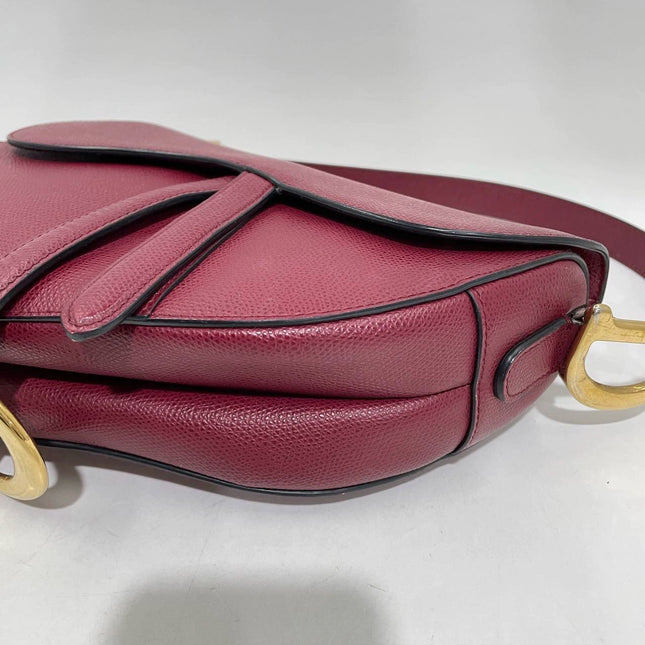 Sold Dior Saddle Red Medium Grained Leather Shoulder Bag