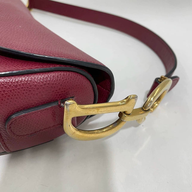 Sold Dior Saddle Red Medium Grained Leather Shoulder Bag