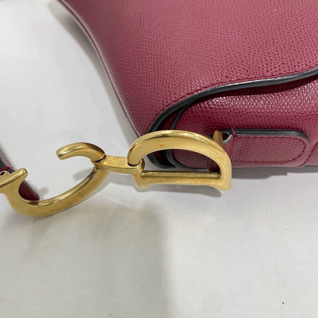 Sold Dior Saddle Red Medium Grained Leather Shoulder Bag