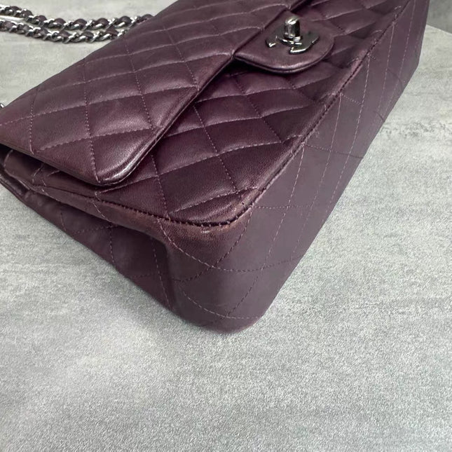 Chanel Timeless Classic Flap Medium Purple Lambskin Leather Silver Hardware 2011-2012