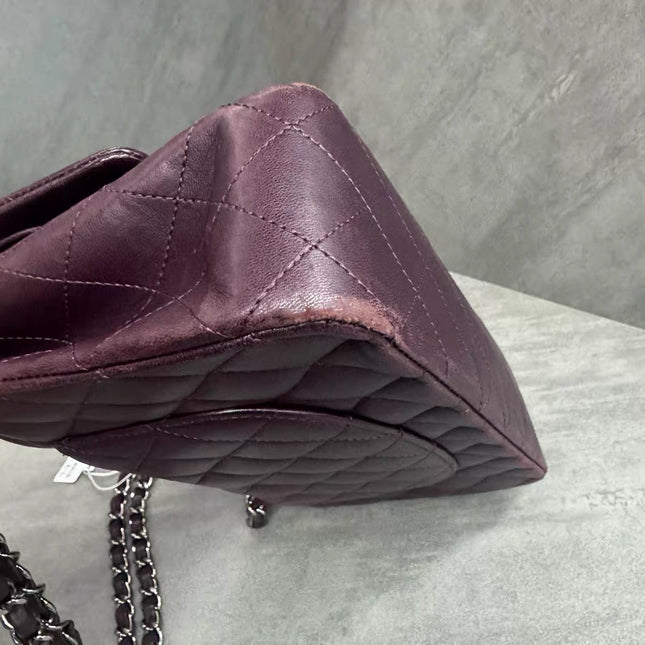 Chanel Timeless Classic Flap Medium Purple Lambskin Leather Silver Hardware 2011-2012