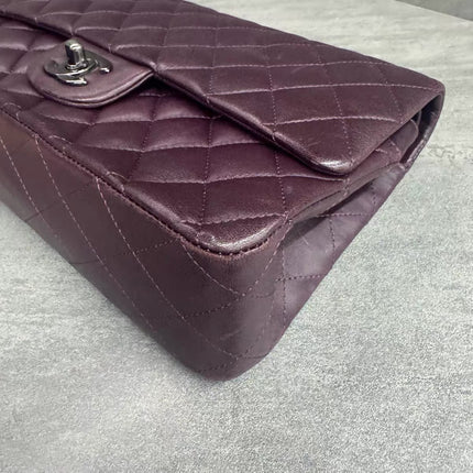 Chanel Timeless Classic Flap Medium Purple Lambskin Leather Silver Hardware 2011-2012