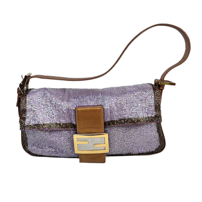 Sold FENDI Baguette Glitter beads Lilac-Luxbags