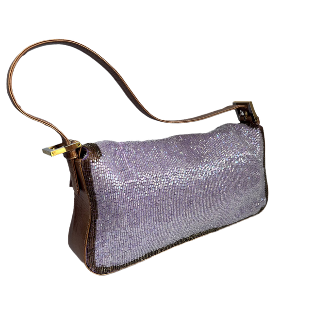 Sold FENDI Baguette Glitter beads Lilac