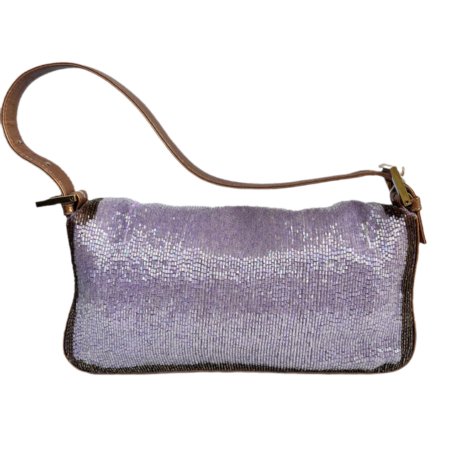 Sold FENDI Baguette Glitter beads Lilac