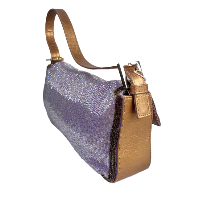 Sold FENDI Baguette Glitter beads Lilac