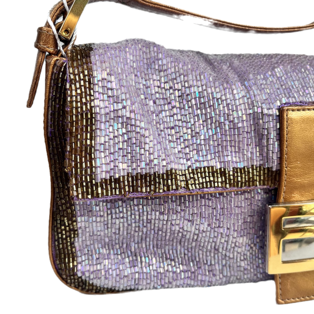 Sold FENDI Baguette Glitter beads Lilac