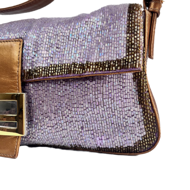 Sold FENDI Baguette Glitter beads Lilac