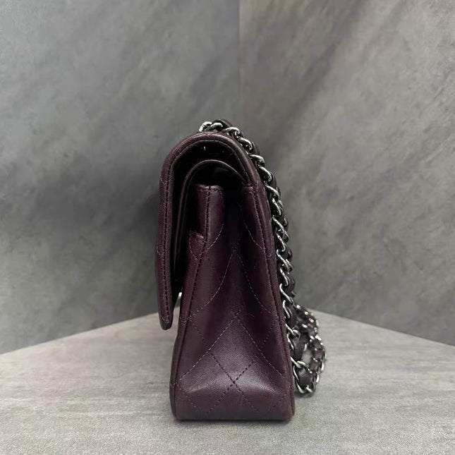Chanel Timeless Classic Flap Medium Purple Lambskin Leather Silver Hardware 2011-2012