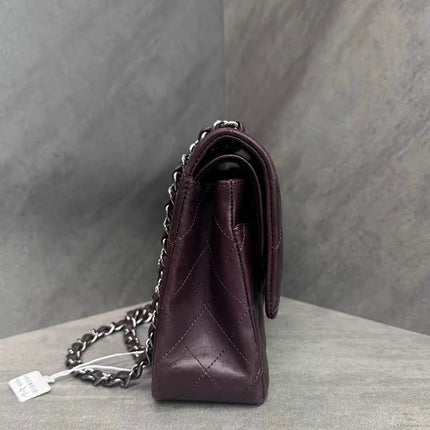Chanel Timeless Classic Flap Medium Purple Lambskin Leather Silver Hardware 2011-2012