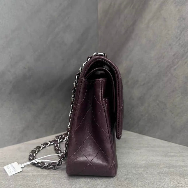 Chanel Timeless Classic Flap Medium Purple Lambskin Leather Silver Hardware 2011-2012