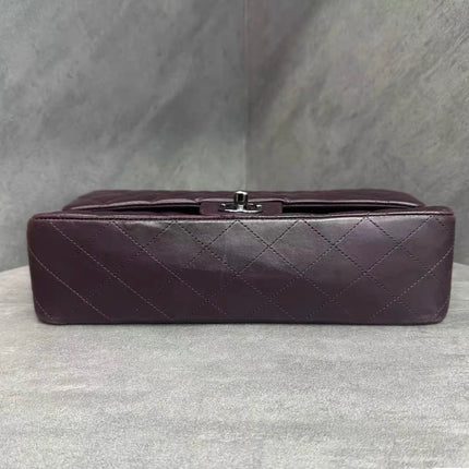 Chanel Timeless Classic Flap Medium Purple Lambskin Leather Silver Hardware 2011-2012