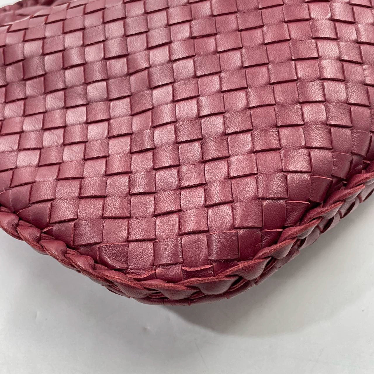 Sold Bottega Veneta Intrecciato Hobo Bag Medium Burgundy Lambskin leather