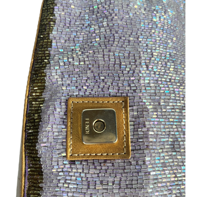 Sold FENDI Baguette Glitter beads Lilac