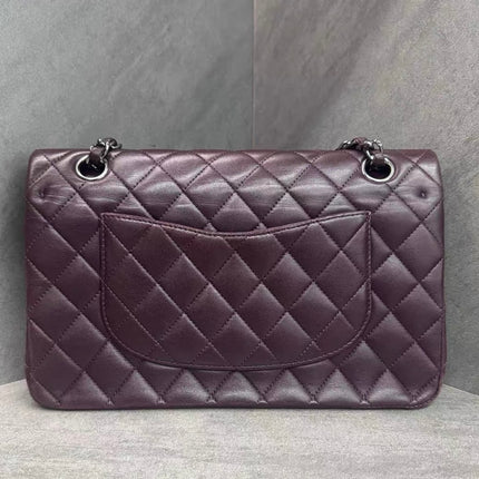 Chanel Timeless Classic Flap Medium Purple Lambskin Leather Silver Hardware 2011-2012