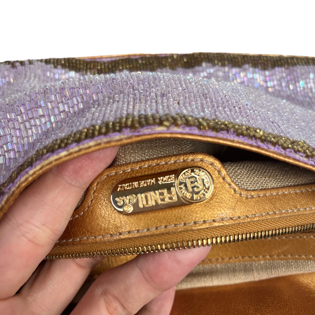Sold FENDI Baguette Glitter beads Lilac