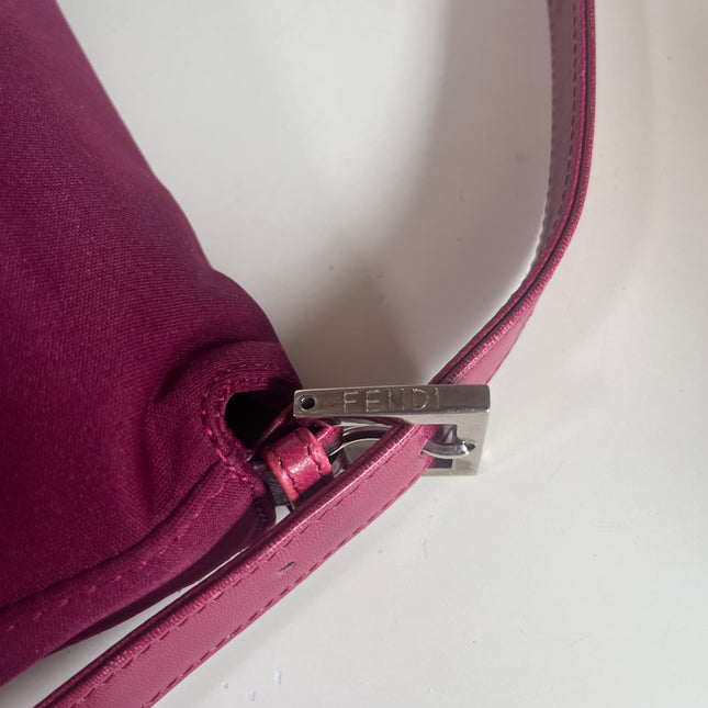 Sold FENDI Baguette Raspberry Pink Cloth Shoulder Bag