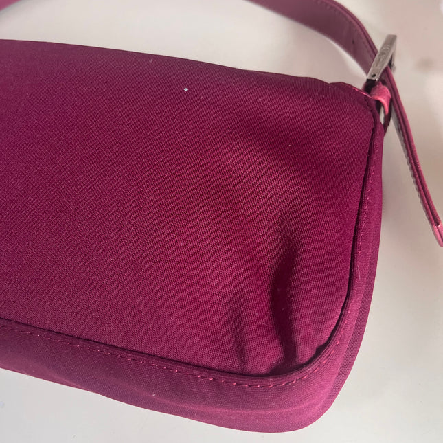 Sold FENDI Baguette Raspberry Pink Cloth Shoulder Bag