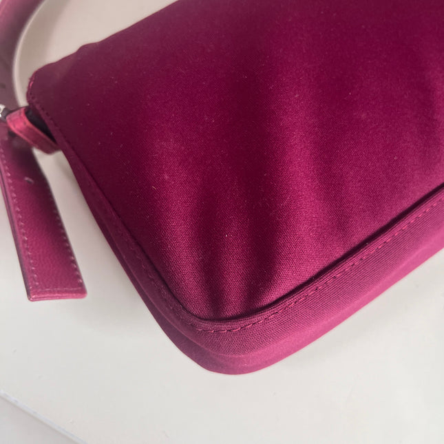 Sold FENDI Baguette Raspberry Pink Cloth Shoulder Bag